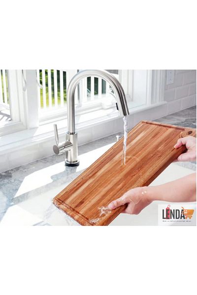 sgeteknoloji Natural Wooden Cutting Board, Meat, Vegetable Chopping Board [30Cm*18Cm] (Made from Pine Wood.)