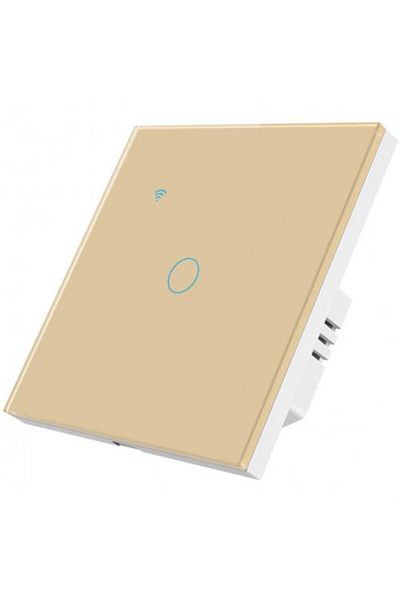 iUni Smart touch switch iUni 1F, Wi-Fi, Tempered glass, LED, Gold