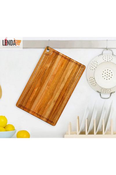 sgeteknoloji Natural Wooden Cutting Board, Meat, Vegetable Chopping Board [30Cm*18Cm] (Made from Pine Wood.)