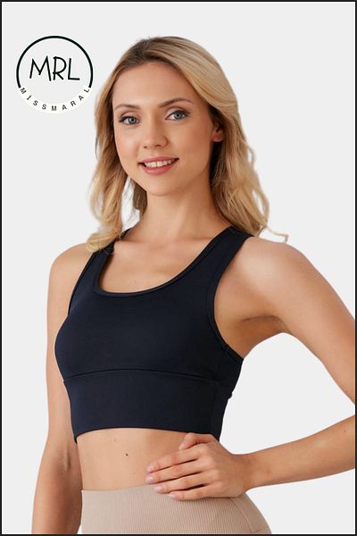 missmaral Γυναικείο Αθλητικό σουτιέν Navy Blue με Pad Lycra Υποστηρικτικό Θαλάσσιο Σπορ Τρέξιμο Fitness Dance Αθλητικό σουτιέν