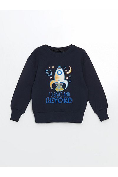 LC Waikiki Crew Neck Printed Baby Boy Sweatshirt