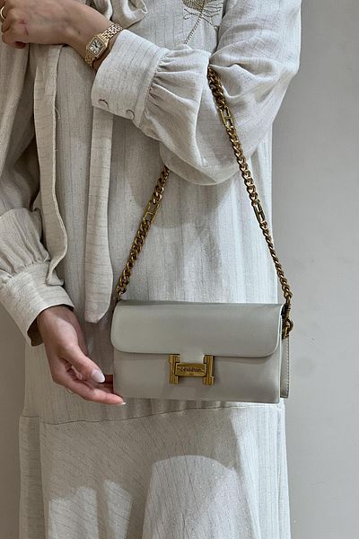 Levidor H Logo Buckle Double Strap Crossbody Bag