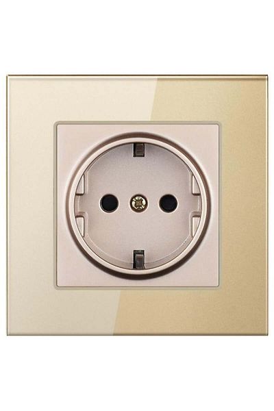 iUni Socket with tempered glass frame iUni WS1, 16A, Gold