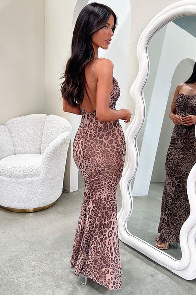 MAYHOŞ BUTİK Women's Leopard Tulle Dress