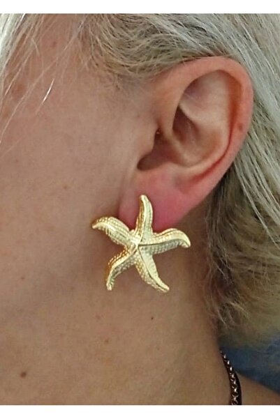 mos&more Gold Deniz Yıldızı Hafif Kadın Küpe