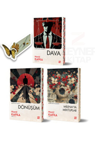 Dokuz Yayınları Franz Kafka Set(Dava-Dönüşüm-Milena'ya Mektuplar) (Özel Tasarım Hareketli Kelebek Ayraç Hediye)