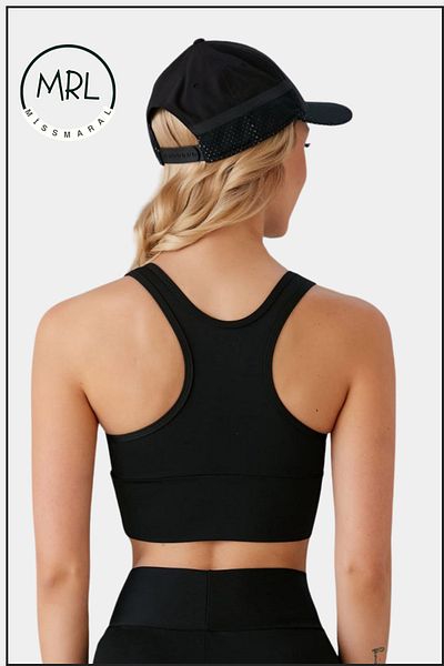 missmaral Sutien sport negru pentru femei cu suport din lycra pentru sporturi acvatice, alergare, fitness, dans, sutien sport