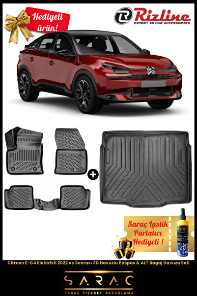 Rizline Citroen E-C4 Elektrikli 2022 ve Sonrası Havuzlu Paspas & ALT Bagaj Ha...