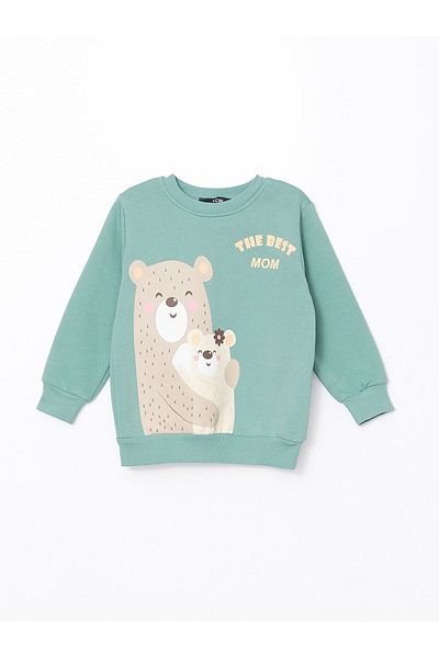 LC Waikiki Crew Neck Printed Girl's Sweatshirt