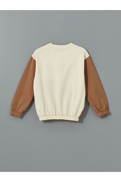 LC Waikiki Crew Neck Printed Girl's Sweatshirt