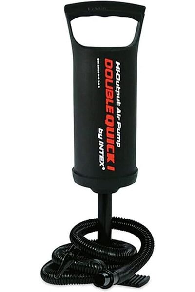 Generic Double Quick Manual Air Pump with Hose, High Volume Hand Pump, Black,Wave Tech