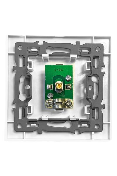 iUni TV Socket with Tempered Glass Frame, iUni TS, 9.5mm Female Connector, Silver