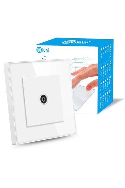 iUni TV Socket with Tempered Glass Frame, iUni TS, 9.5mm Female Connector