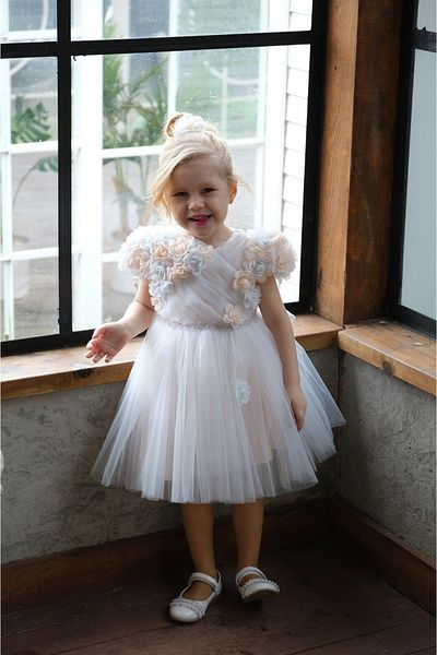 Via Bambino Flower Girls Dress White 3224
