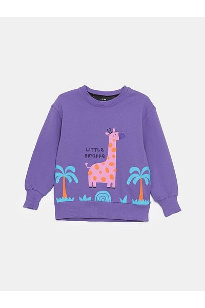 LC Waikiki Crew Neck Printed Girl's Sweatshirt
