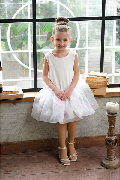 Via Bambino Girls Dress White 3226