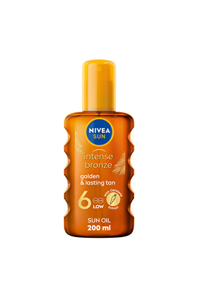 NIVEA NIVEA SUN Carotene Tanning Oil Spray SPF 6 with Vitamin E & Jojoba Oil, Hydrating Golden Tan, 200ml