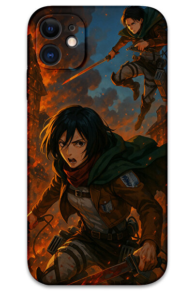 Gramaphone iPhone 11 Uyumlu Anime Desenli Telefon Kılıfı + Ekran Koruyucu - 5744