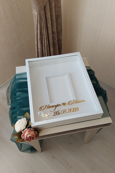 Verda Çerçeve 40x50 Cm Beyaz Fotoğraf Bölümlü Anı Çerçevesi! Ledli Ve Isimli ...