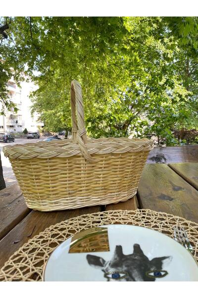 Beyaz Atölyem Hair Braided Medium Size Picnic Basket
