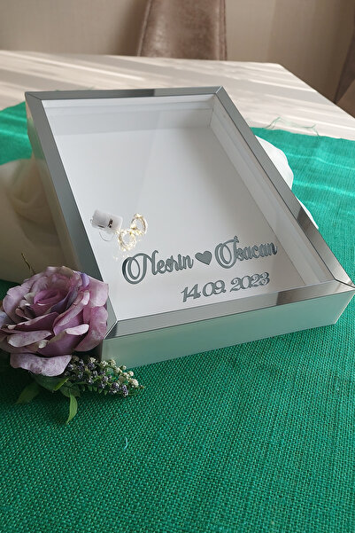 hobicehayaller 25x35 Cm Isimli Ledli Derin Anı Çerçevesi! Yeni Moda Gül Kutul...