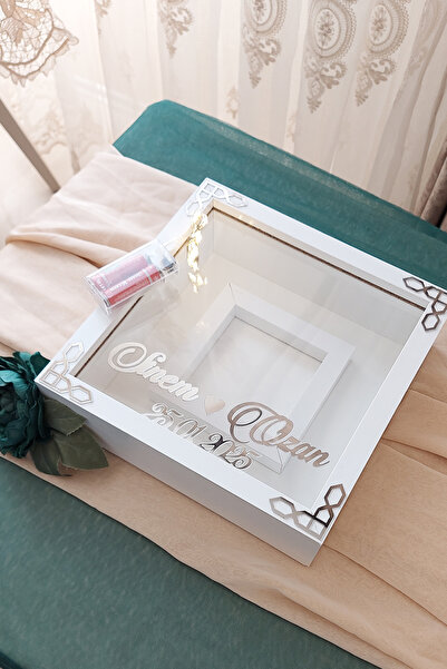 Verda Çerçeve 25x25 Cm Ledli Fotoğraf Bölümlü Beyaz-klasik(GÜMÜŞ) Isimli Anı ...