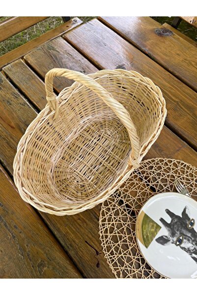 Beyaz Atölyem Hair Braided Medium Size Picnic Basket
