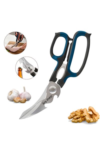 AnySharp 5-in-1 Multifunctional Scissors Stainless Steel, Black Blue