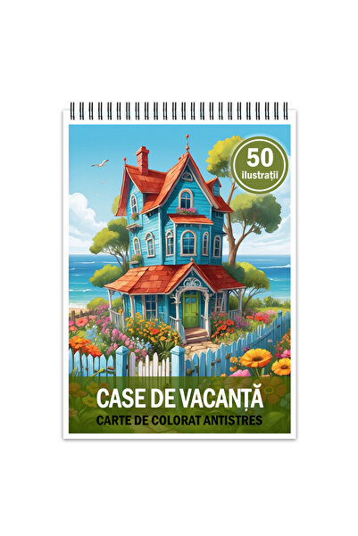 Legendary Gifts Carte de colorat pentruantistres, 50 de ilustratii, Case de v...