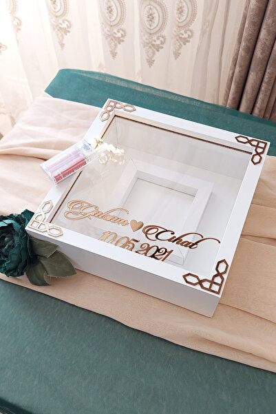 Verda Çerçeve 25x25 Cm Ledli Fotoğraf Bölümlü Isimli Beyaz-klasik(BRONZ) Anı ...