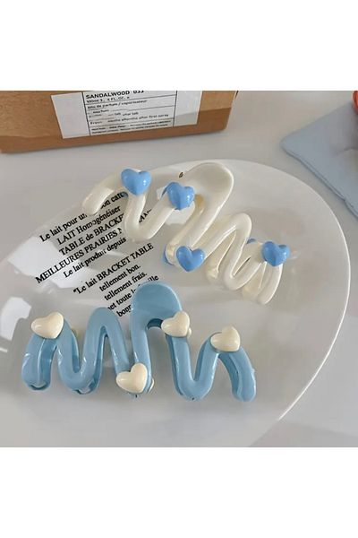 Accessories Vanilla Avenue White Heart Λεπτομερής γυαλιστερή γιγαντιαία γυναικεία καρφίτσα μαλλιών καθημερινής χρήσης 1 τεμάχιο