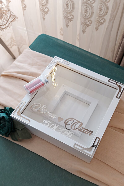 Verda Çerçeve 25x25 Cm Fotoğraf Bölümlü Ledli! Isimli Beyaz-modern(FÜME) Anı ...