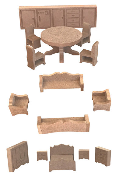 Buradadavar Hobi Ahşap مجموعة أثاث ورشة عمل أطفال خشبية مصغرة قابلة للطلاء، 1...