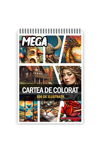 Legendary Gifts Mega carte de colorat antistres, un mix de 100 de ilustrații,...