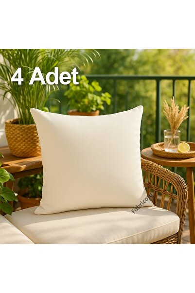 fabricorg Punch'a Uygun Duck Bezi Kırlent Kılıfı Ekru (40x40 Cm) 4 Adet