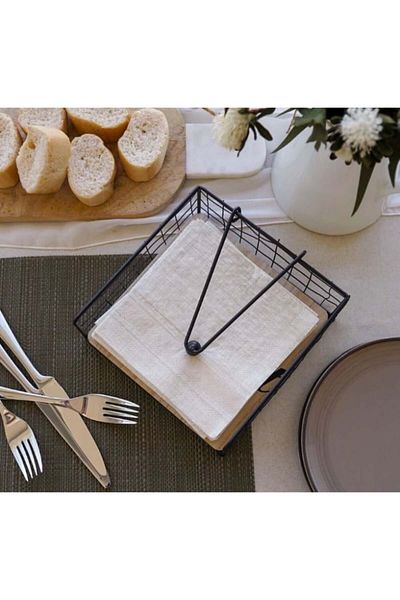 SyaMAG Napkin Holder, Metal And Wood, 17x17x5 Cm