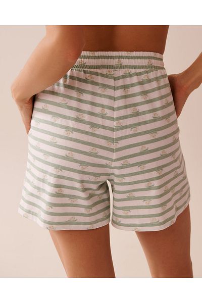 La Vie en Rose Snail Print Cotton Pajama Shorts