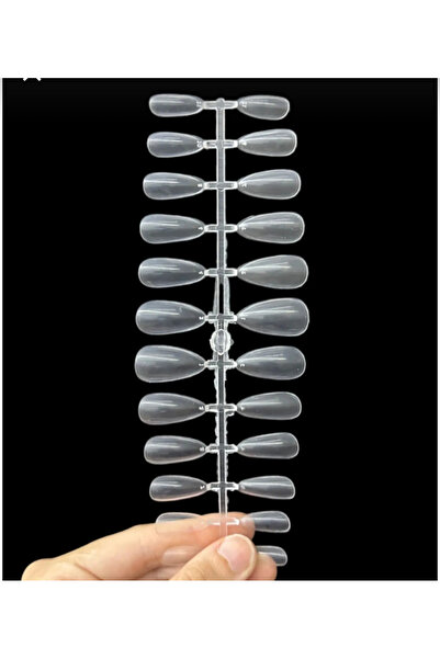 Lesley NEOPE Şeffaf Badem Takma Tırnak – 26 Adet / 1 Kalıp – İnce & Doğal Gör...