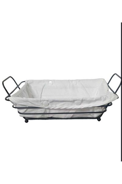 ABYZ Bread basket, metal, rectangular with removable textile cover, 26X19X8cm, Black