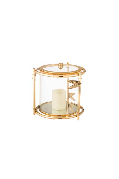 Dania Multi-purpose decorative box for sweets and nuts, made of stainless steel, gold, 16*16.5 cm