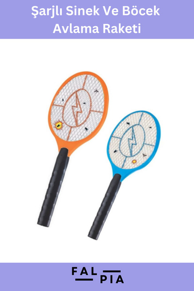 Falpia Özel Üretim Ergonomik Saplı Şarjlı Uv Işıklı Elektrikli Haşere Sinek S...