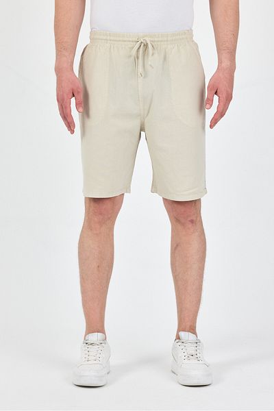 kırtex sport k teks şekil Men's Beige Comfort Fit Linen Shorts & Bermuda