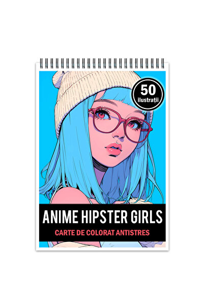 Legendary Gifts Carte de colorat pentruantistres, 50 de ilustratii, Anime Hip...