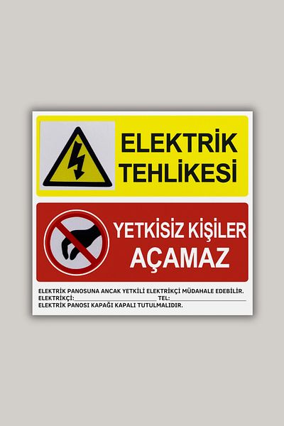 Happynesso "Electric Hazard Prohibited Persons Shall Not Open" Warning Sign 30X20 cm Foil Printing Forex Signage
