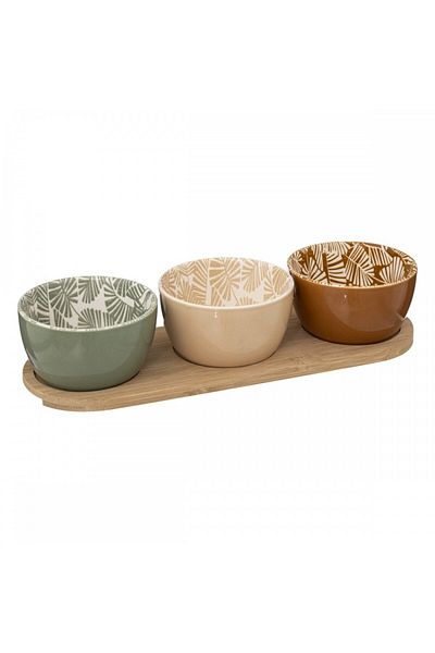 Secret de Gourmet Set aperitive Rivi, ceramică, bambus, 30 x 10 x Î 6 cm