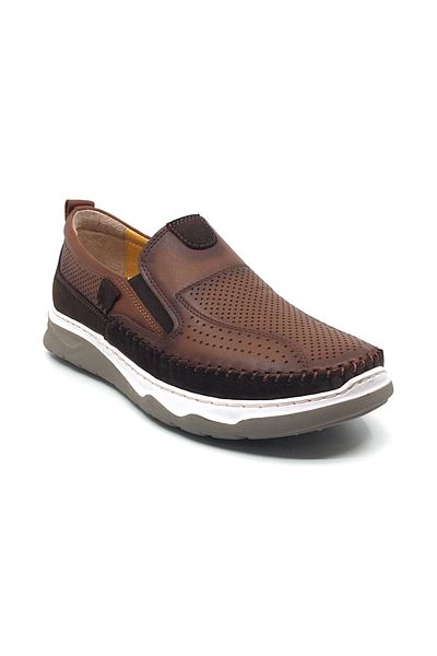 Luis Figo 100% Leather Men's Summer Orthopedic Comfortable Tied Tieless Rok Shoes New Season 40-44