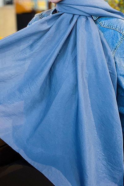 Sultan Eşarp Sultan Voile Shawl - Solid Color - Slv001-03 - Blue