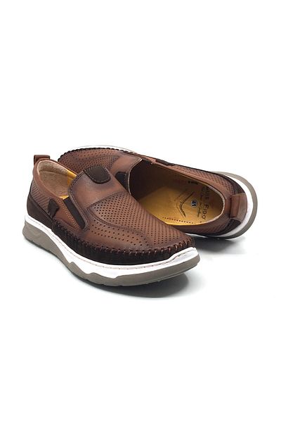 Luis Figo 100% Leather Men's Summer Orthopedic Comfortable Tied Tieless Rok Shoes New Season 40-44