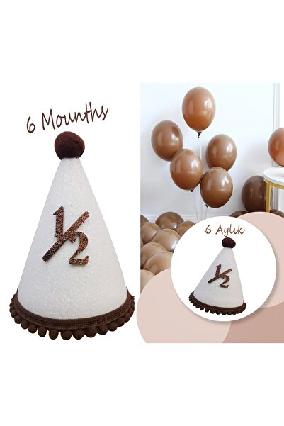 Genel Markalar Kukuleta Kahve Renk Yarım Yaş Şapkası 6 Months Partisi Süsü 6 ...