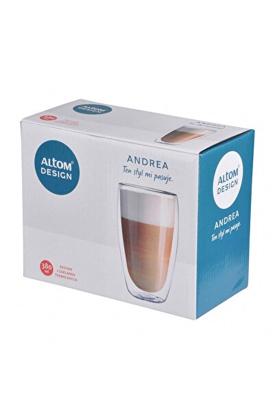 ALTOM DESIGN Set of 2 Altom Andrea thermos glasses, borosilicate glass, 380 ml